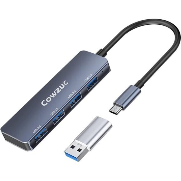 USB C Hub 4 Ports 3.0, USB C to USB Hub, 4Ports 3.0 USB Adapter Docking Station
